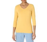 Amazon Essentials Camiseta de manga 3/4 con cuello en V para mujer (disponible en talla extragrande), amarillo oscuro, XL