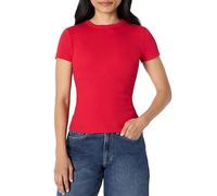 Amazon Essentials Camiseta de Manga Corta Acanalada y Elástica de Corte Ajustado Mujer