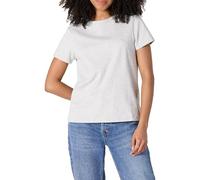 Amazon Essentials Camiseta de Manga Corta con Cuello Redondo 100 % Algodón, Corte Estándar Mujer, Gris Claro Mezcla, XXS
