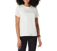 Amazon Essentials Camiseta de Manga Corta con Cuello Redondo 100 % Algodón, Corte Estándar Mujer, Pack de 2, Blanco, L