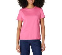 Amazon Essentials Camiseta de Manga Corta con Cuello Redondo 100 % Algodón, Corte Estándar Mujer, Rosa Intenso, S