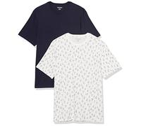 Amazon Essentials Camiseta de manga corta, cuello redondo y corte ajustado Hombre, Pack de 2