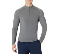 Amazon Essentials Camiseta de manga larga con cremallera de un cuarto Hombre, Color Carbón, S