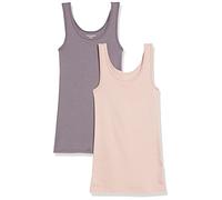 Amazon Essentials Camiseta de Tirantes de Ajuste Entallado Mujer, Pack de 2, Carmín/Malva, XS