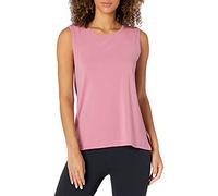 Amazon Essentials Camiseta de Yoga sin Mangas de Corte Holgado de Algodón Suave (Disponible en Tallas Grandes) Mujer, Carmín, S