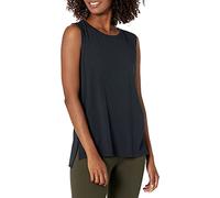 Amazon Essentials Camiseta de Yoga sin Mangas de Corte Holgado de Algodón Suave (Disponible en Tallas Grandes) Mujer, Negro, M