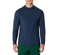 Amazon Essentials Camiseta Deportiva con Capucha de Manga Larga, Ligera y con Cremallera de un Cuarto de Alto Rendimiento Hombre, Azul Marino Teñido Multicolor, XXL