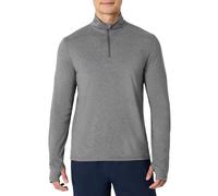 Amazon Essentials Camiseta Deportiva de Manga Larga, Ligera y con Cremallera de un Cuarto de Alto Rendimiento Hombre, Gris Teñido Multicolor, L