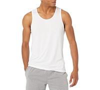Amazon Essentials Camiseta Deportiva, Ligera y Elástica de Secado Rápido sin Mangas para Gimnasio Hombre, Blanco, XXL