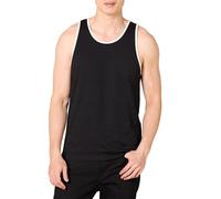 Amazon Essentials Camiseta Deportiva sin Mangas para Gimnasio, Ligera, Elástica, de Secado Rápido y Absorbe la Humedad Hombre, Negro/Blanco, XXL