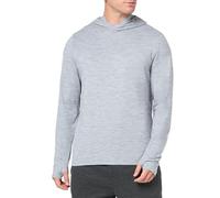 Amazon Essentials Camiseta Deportiva y Elástica de Secado Rápido y Manga Larga con Capucha Hombre, Gris Claro Teñido Multicolor, L