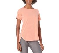 Amazon Essentials Camiseta Studio de Cuello Redondo Ligera de Ajuste Relajado - colores interrumpidos Mujer, Brezo Melocotón Brillante, XXL