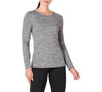 Amazon Essentials Camiseta Tech Stretch de manga larga para mujer (disponible en tallas grandes), color negro jaspeado, talla XL