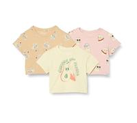 Amazon Essentials Camisetas de Manga Corta Niña, Pack de 3, Fruta Tropical/Gato Simpático/Tigre, 9 años