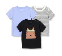 Amazon Essentials Camisetas de Manga Corta Unisex Niño, Pack de 3, Azul/Perro/Rayas Marineras, 4 años