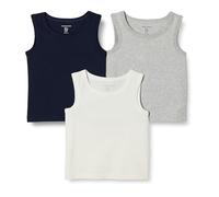 Amazon Essentials Camisetas de Tirantes Niño, Pack de 3, Azul Marino/Blanco/Gris Claro Mezcla, 4 años