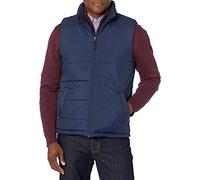 Amazon Essentials Chaleco Acolchado Aislante con Forro Polar de Peso Medio Hombre, Azul Marino, XXL