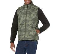 Amazon Essentials Chaleco Acolchado Aislante con Forro Polar de Peso Medio Hombre, Verde Militar Camuflaje, XXL