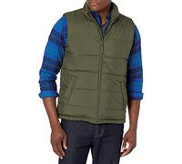 Amazon Essentials Chaleco Acolchado Aislante con Forro Polar de Peso Medio Hombre, Verde Oliva, M