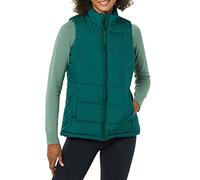 Amazon Essentials Chaleco Acolchado de Peso Medio con Cremallera Mujer, Verde Oscuro, XS