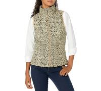 Amazon Essentials Chaleco Acolchado, Ligero y Resistente al Agua para Mujer, Estampado de Leopardo Camello Claro, Talla S