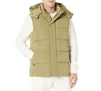 Amazon Essentials Chaleco Acolchado y Holgado de poliéster Reciclado con Capucha y Repelente al Agua (Anteriormente Amazon Aware) Hombre, Verde Salvia, M