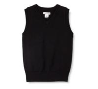 Amazon Essentials Chaleco de Cuello en v y Algodón para Uniforme Niño, Negro, 11-12 años