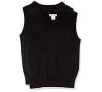 Amazon Essentials Chaleco de Cuello en v y Algodón para Uniforme Niño, Pack de 2, Negro, 2 años