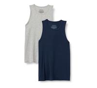 Amazon Essentials Chaleco Interior sin Mangas de Modal Supersuave y Ligero Hombre, Paquete de 2, Azul Marino/Gris Chiné Moyen, L