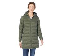 Amazon Essentials Chaqueta Acolchada con Capucha, Ligera e Impermeable (Disponible en Tallas Grandes) Mujer, Verde Oliva Oscuro, M