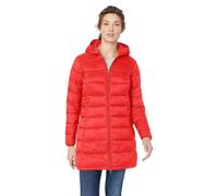 Amazon Essentials Chaqueta Acolchada con Capucha, Ligera e Impermeable (Disponible en Tallas Grandes) Mujer, Rojo Amapola Brillante, XS