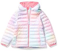 Amazon Essentials Chaqueta Acolchada con Capucha, Plegable, Ligera y Resistente a la Lluvia Niña, Rosa Degradado, 11-12 años