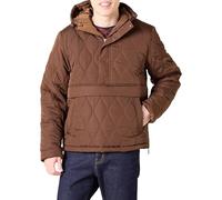 Amazon Essentials Chaqueta Acolchada Estilo Anorak con Capucha y Cremallera De Un Cuarto Hombre, Marrón Intenso, XXL Grande Alto