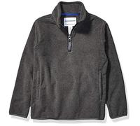 Amazon Essentials Chaqueta con Cremallera de un Cuarto de Forro Polar Niño, Carbón Mezcla, 6-7 años