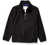 Amazon Essentials Chaqueta con Cremallera de un Cuarto de Forro Polar Niño, Negro, 11-12 años