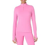 Amazon Essentials Chaqueta Deportiva FormFlex, Suave, de Corte Ajustado, con Manga Larga y Cremallera de un Cuarto Mujer, Rosa Flamenco, S