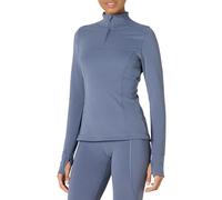 Amazon Essentials Chaqueta Deportiva FormFlex, Suave, de Corte Ajustado, con Manga Larga y Cremallera de un Cuarto Mujer, Gris Pizarra, S