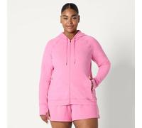 Amazon Essentials Chaqueta Deportiva Suave y Elástica de Alto Rendimiento con Capucha y Cremallera Completa Mujer, Rosa Teñido Multicolor, XL
