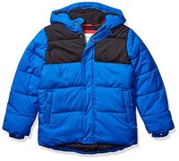Amazon Essentials Chaqueta Gruesa y Acolchada con Capucha Niño, Azul Cobalto Negro Bloque de Color, 3 años