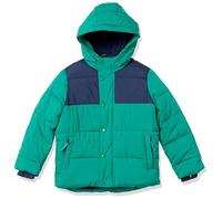 Amazon Essentials Chaqueta Gruesa y Acolchada con Capucha Niño, Azul Marino Verde Bloque de Color, 2 años