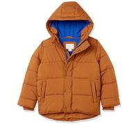 Amazon Essentials Chaqueta Gruesa y Acolchada con Capucha Niño, Marrón Claro, 11-12 años
