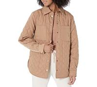 Amazon Essentials Chaqueta Tipo Camisa Acolchada y Holgada de poliéster Reciclado, Disponible en Tallas Grandes (Anteriormente Amazon Aware) Mujer, Camel, XXS