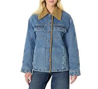 Amazon Essentials Chaqueta Vaquera con Forro de Vellón Sintético de Corte Extragrande Mujer, Azul Medio Vintage, M
