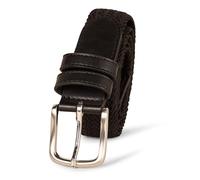 Amazon Essentials Cinturón Trenzado de Tejido y Elástico Hombre, Negro, 75