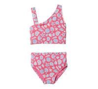 Amazon Essentials Conjunto de bikini de dos piezas con un hombro Niña, Conchas de Color Rosa Intenso, 11-12 años