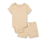 Amazon Essentials Conjunto de body y pantalón corto Unisex bebé, Camels Rayas, Prematuro