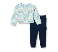 Amazon Essentials Conjunto de camiseta de manga larga y pantalones sin cierre Niña, Azul Marino/Fruta, 11-12 años