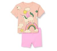 Amazon Essentials Conjunto de Camiseta y pantalón Corto de Ciclista Niña, Rosa/Unicornio, 11-12 años