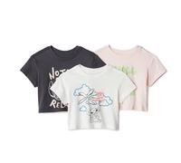 Amazon Essentials Conjunto de Camisetas de Disney para niñas, Paquete de 3, Stitch Vacation, Talla S