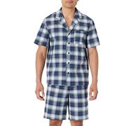 Amazon Essentials Conjunto de Pijama Corto de Popelina Elástica con Cuello en Pico Hombre